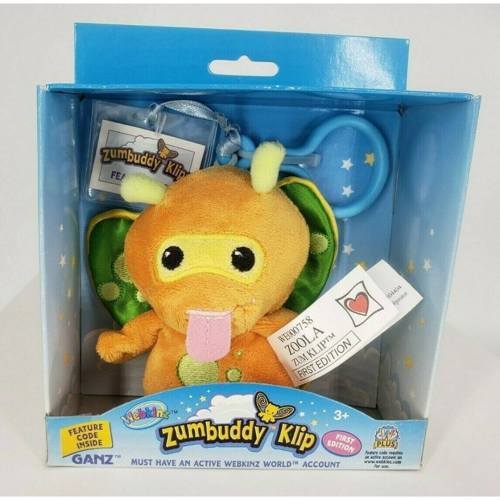 Webkinz Zumbuddy Klip ZOOLA New with new unused code 1st Edition Ganz WE000758